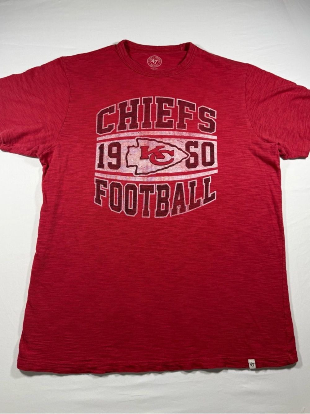 '47 Brand Kansas City Chiefs Distressed Graphic Slub Tee - Small - Red NFL